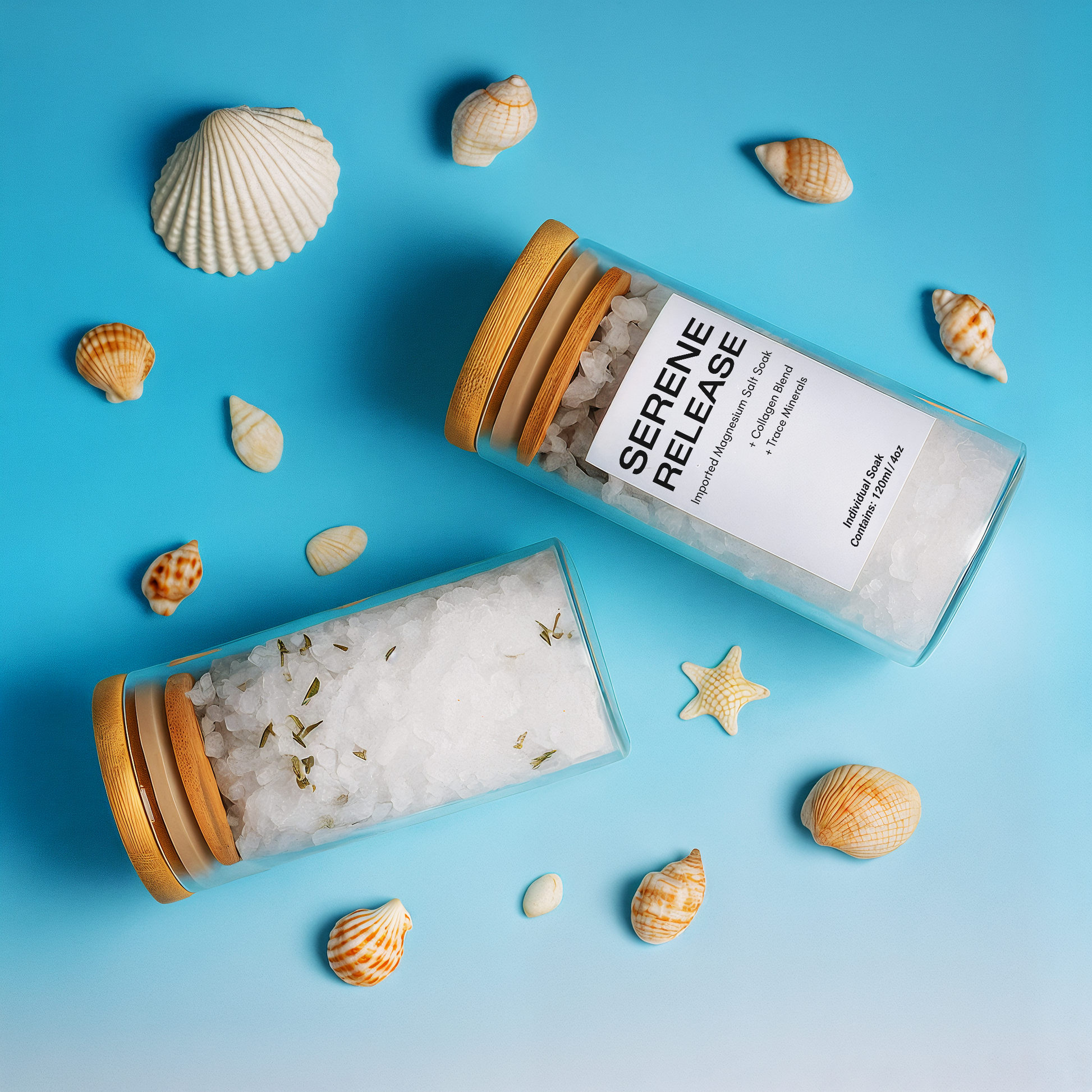 Individual size epsom bath soak serene formulas
